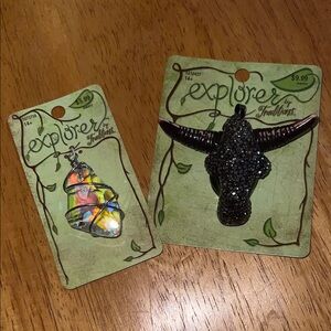 Explorer Traditions Bull and Crystal Pendants
